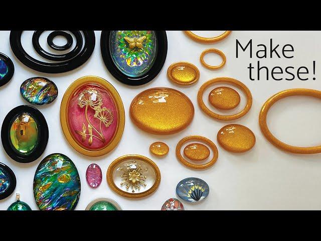 Make Oval Cabochons, Frames, Dishes - Best Mold Ever!    #resin #jewelry #clay #wax #candy #casting