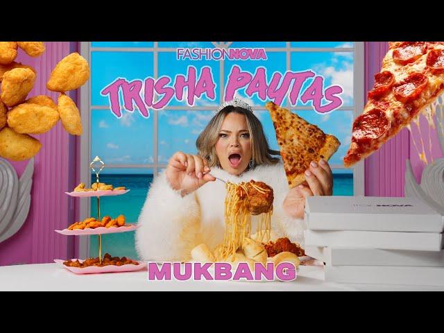 Trisha Paytas Mukbang (Spaghetti + Pizza + Chicken Nuggets & MORE) | FASHION NOVA