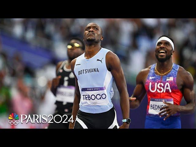 Noah Lyles comes up short of double as Letsile Tebogo wins 200m | Paris Olympics