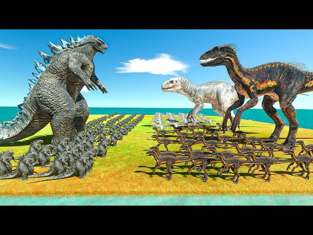 Legendary Godzilla War - Growing Godzilla vs Indoraptor x Indominus Rex Size Comparison Godzilla