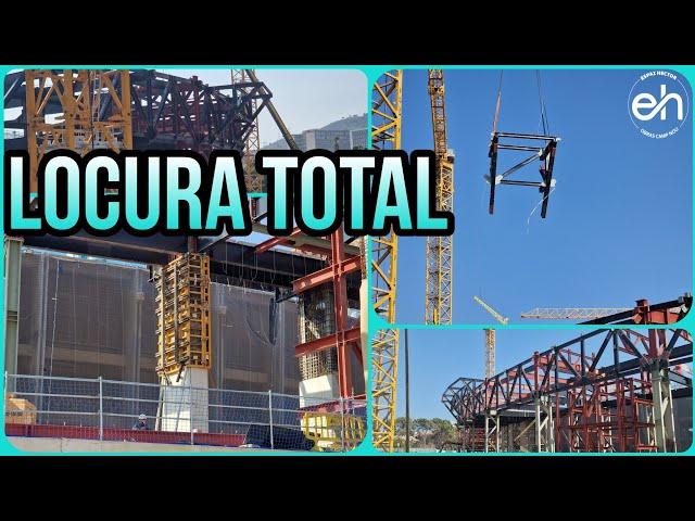 OBRAS CAMP NOU(21 de Agosto)️Nuevos voladizos ,primer superpilar encofrado completo