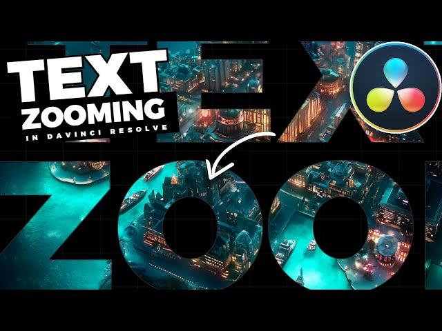 Zoom Through VIDEO Inside TEXT In Davinci Resolve