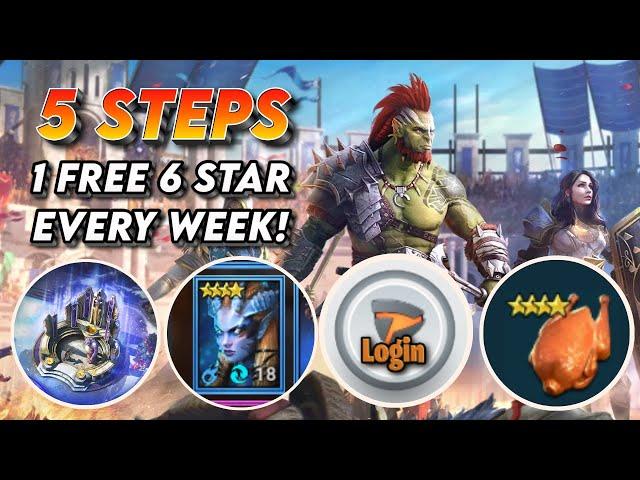 5 Steps: 1 FREE 6 Star Every Week!!!  Raid: Shadow Legends