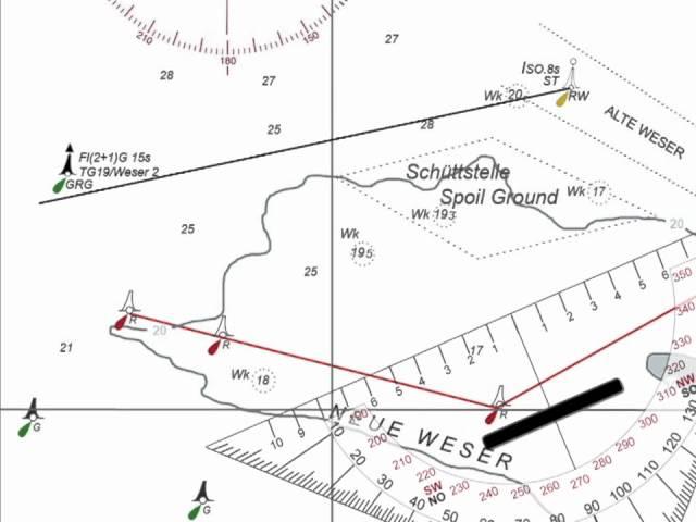 Sportbootführerschein-See Prüfung Lösungsweg Navigationsaufgabe