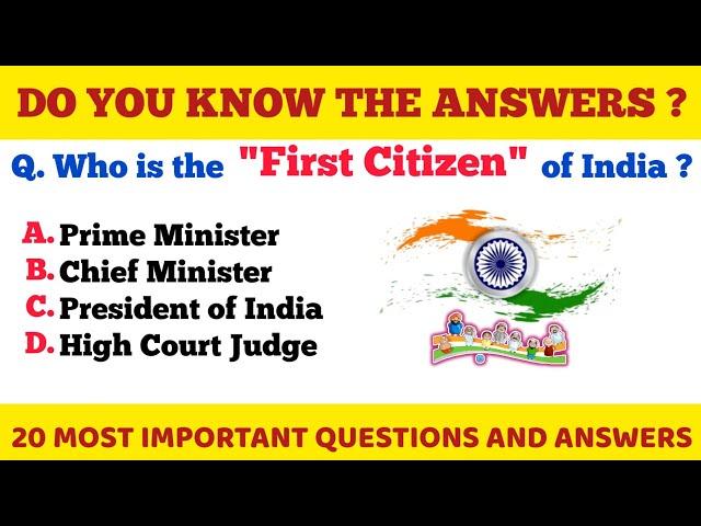 Top 20 Questions of Political Knowledge | GK in English | Political knowledge of India | Mitabhra GK