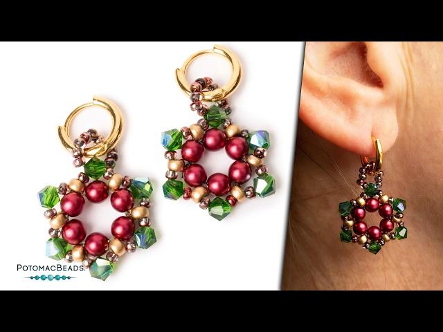 2 Minute Holiday Earrings - DIY Jewelry Making Tutorial by PotomacBeads