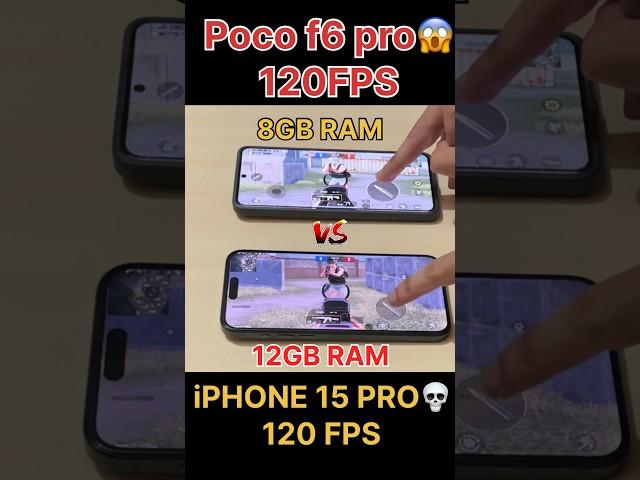 POCO F6 PRO(120FPS) vs IPHONE 15 PRO(120FPS)-pubg/Bgmi test #120fps #pocof6pro #iphone #bgmi