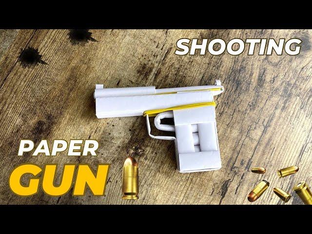 SHOOTING GUN PAPER TUTORIAL ORIGAMI WORLD WEAPON CRAFT | HOW TO MAKE PAPER GUN SHOOTING EASY FOLDING