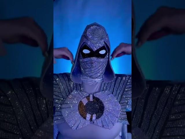 Moon Knight Rhinestone Makeup ASMR | Scratching ASMR | Marvel Makeup | Moon Knight Cosplay