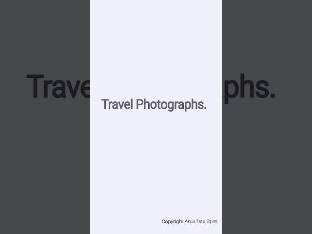 Travel photographs. By Arun Das Spot