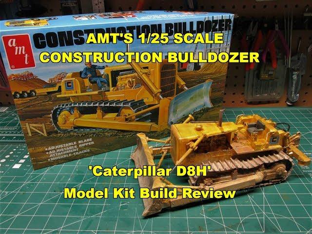 AMT 1/25 CONSTRUCTION BULLDOZER MODEL KIT BUILD REVIEW AMT1086 CATERPILLAR D8H