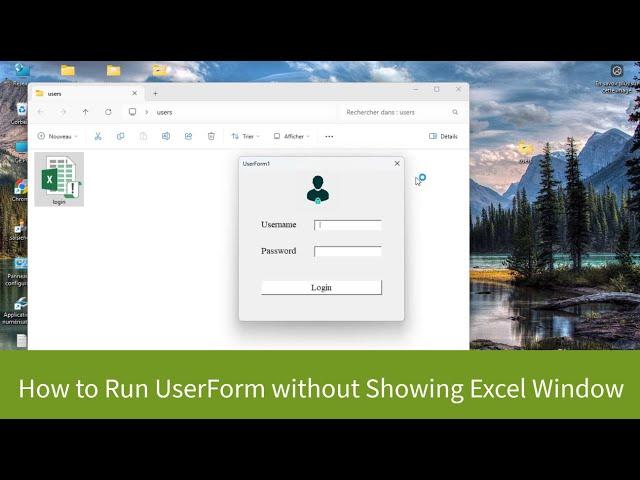 VBA: Run UserForm without Showing Excel Application