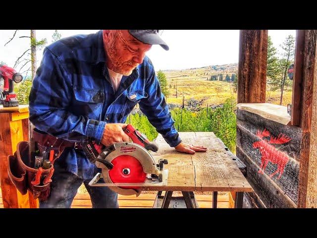 Reclaimed Wood & Live Edge in an Outdoor Kitchen. Off Grid Build #16