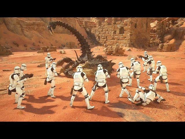 Clone Troopers vs Scorpion Boss - STAR WARS JEDI SURVIVOR NPC Wars