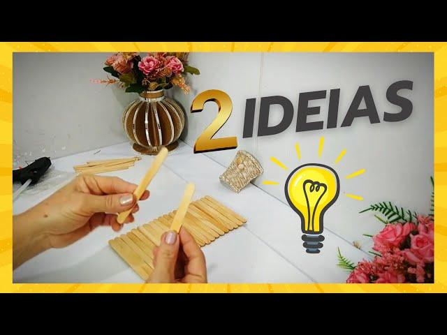  2 IDEIAS COM PALITO DE PICOLÉ - ARTESANATO COM PALITO DE PICOLÉ