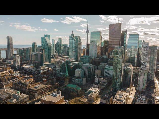 Aerial Video of Toronto Skyline | Drone Hyperlapse on a cloudy day | Mavic 3 Cine