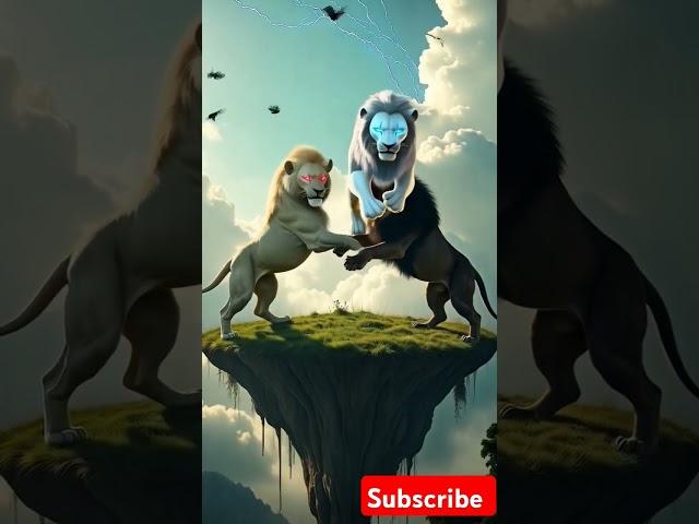 Black Lion vs White Lion epic jungle battle  #EpicLionBattle #BlackVsWhite #shortsviral  #ytshorts