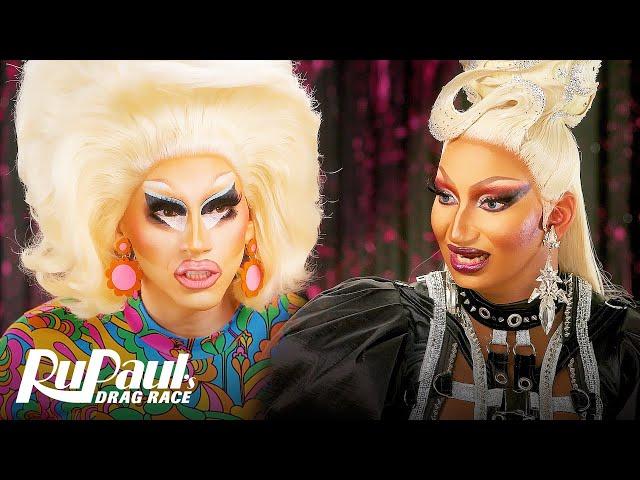 The Pit Stop S16 E10  Trixie Mattel & Angeria Paris VanMicheals Fan Out! | RuPaul’s Drag Race S16