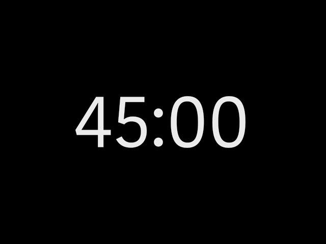 45 Minutes Countdown Timer 4K (no sound) - Black