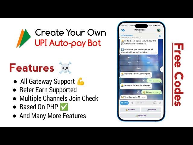 UPI AUTO-PAY BOT || CREATE UPI REFER AND EARN BOT || TRUE12G