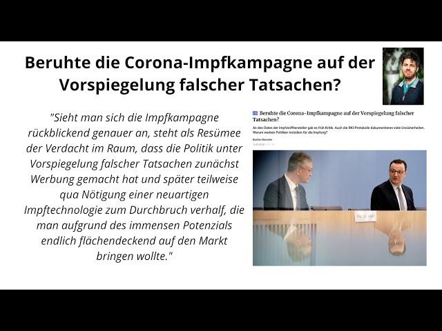 Beruhte die Corona-Impfkampagne auf der Vorspiegelung falscher Tatsachen?