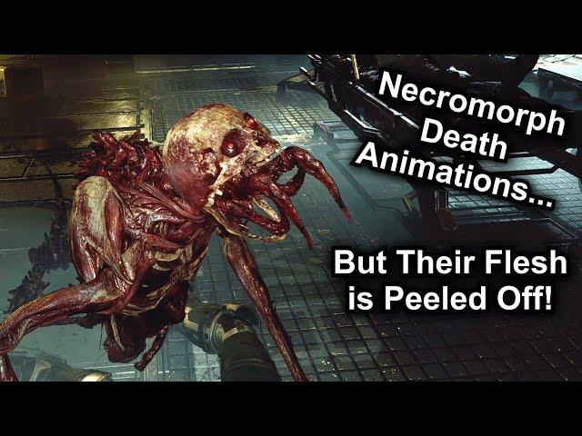 Dead Space Deaths, But the Necromorph's Flesh is Peeled off 