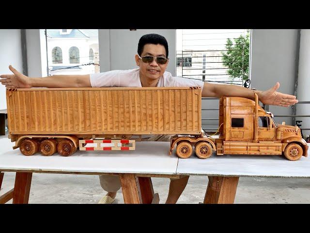 Wood Carving - Super Truck International Lonestar  - Woodworking Art