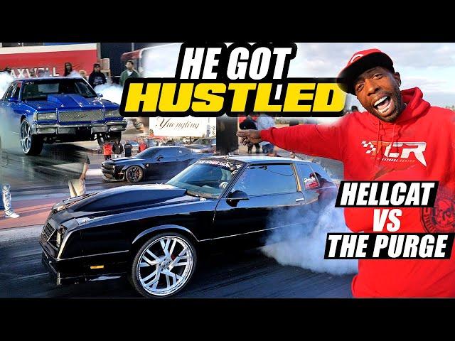 HUSTLING RACES for CASH?! The Purge VS Hellcat | BOOST DOCTOR Code Blue VS Turbo BMW | GMI Gbody!