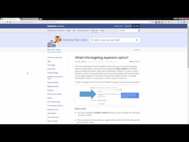 Facebook Ads Targeting Expansion Tool Explained