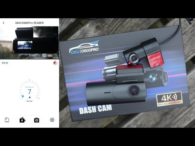 GKU D600 Pro 4K+1080P 5G Wi-Fi GPS Dashcam Review