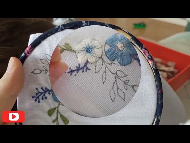 basit nakış teknikleri ile mendil işleme. embroidery technical