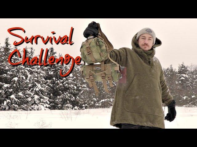 SOLO WINTER SURVIVAL!  Minimal Gear Overnight in a HUGE Snow Storm! 24 Hours in the Wilderness