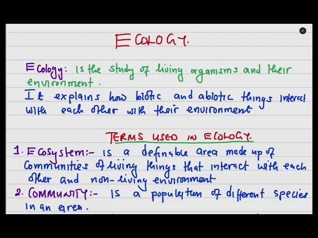 Biology -Ecology|| Exam questions || Topic summarised