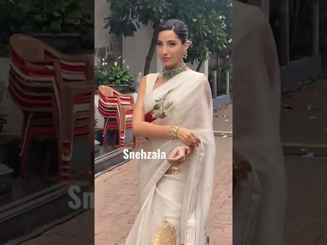 Nora Fatehi looks gorgeous in saree on set of Dance Deewane Junior ️️