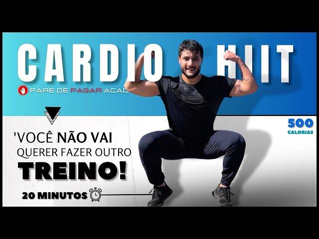 Treino CARDIO  20 minutos SÓ COM EXERCÍCIOS AERÓBICOS | HIIT em casa (((500 calorias)))