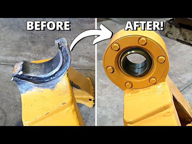 Replacing BROKEN Eye on A-frame for CAT 745 Articulated Truck | Machining, Welding, Milling