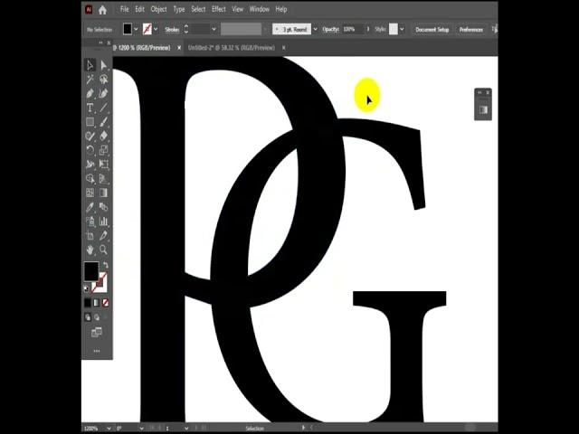 PG LETTER Monogram - PG letter Logo Design - Monogram Logo - Short Illustrator Tutorial | #shorts