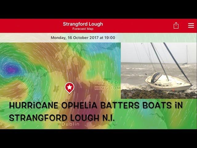 Hurricane Ophelia batters boats on Strangford Lough