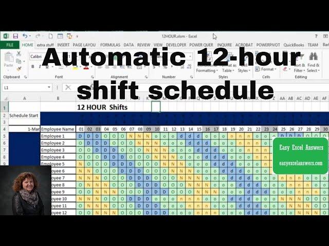 How to make an automatic 12-hour shift schedule