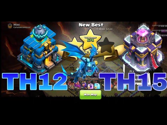 TH12 VS TH15 Electro dragon attack . @ClashOfClans #cwl Attack