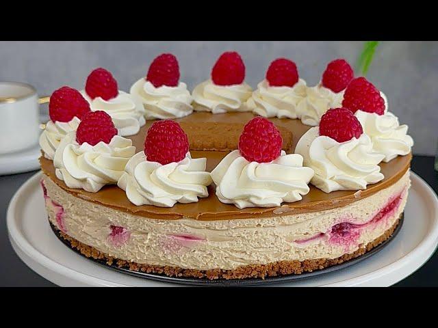 Wonderful Easy Dessert to Make! Speculoos & Raspberry Cheesecake, No Bake!!