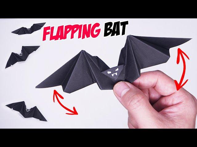 Easy Origami Flapping Bat for Halloween