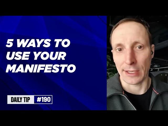 Founders launching #SaaS daily tip 190: Five ways to use your manifesto