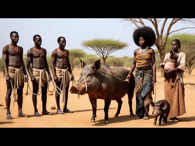 Thrilling BABOON Monkey HUNT with Hadzabe Tribe Bush People | simulizi