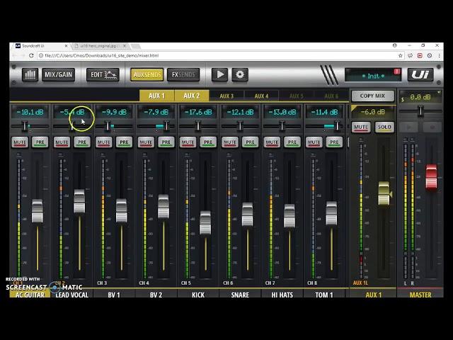 Soundcraft UI16 UI12 UI18 Mixing interface quick intro ( digital desk with DBX Pre's Lexicon FX)