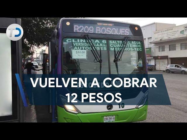 Tras primera requisa, rutas urbanas regresan a tarifa de 12 pesos en NL