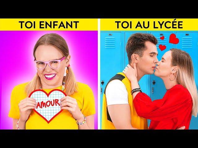 TOI AU LYCÉE VS TOI PETIT || Moments Rigolos ! Comment être Populaire Par 123! GO TRENDS