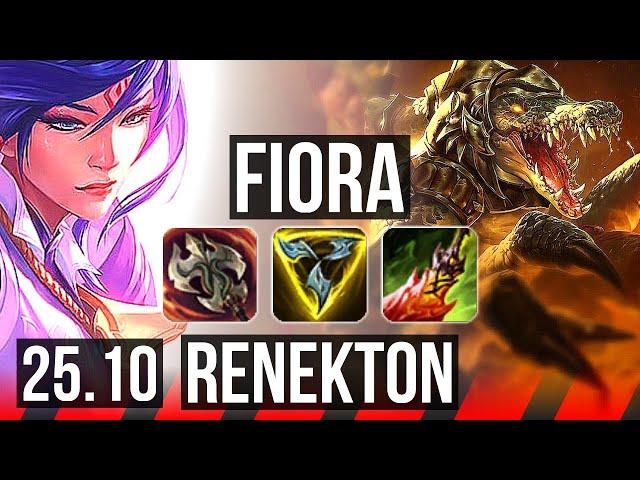FIORA vs RENEKTON (TOP) | Rank 2 Fiora, 7/3/9 | KR Challenger | 25.10
