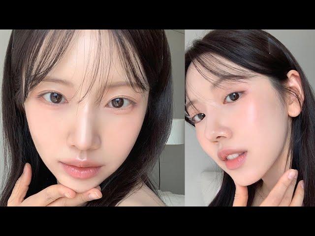 grwm༊*·˚투명 쉬폰 핑크 메이크업