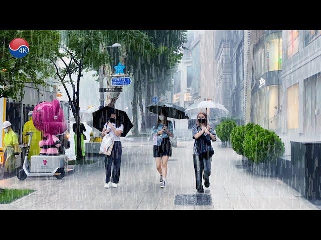 A Luxury Street in GANGNAM CheongDam-Dong, a luxury villa. 빗소리 ASMR, Rain Sound, Seoul Travel Walker